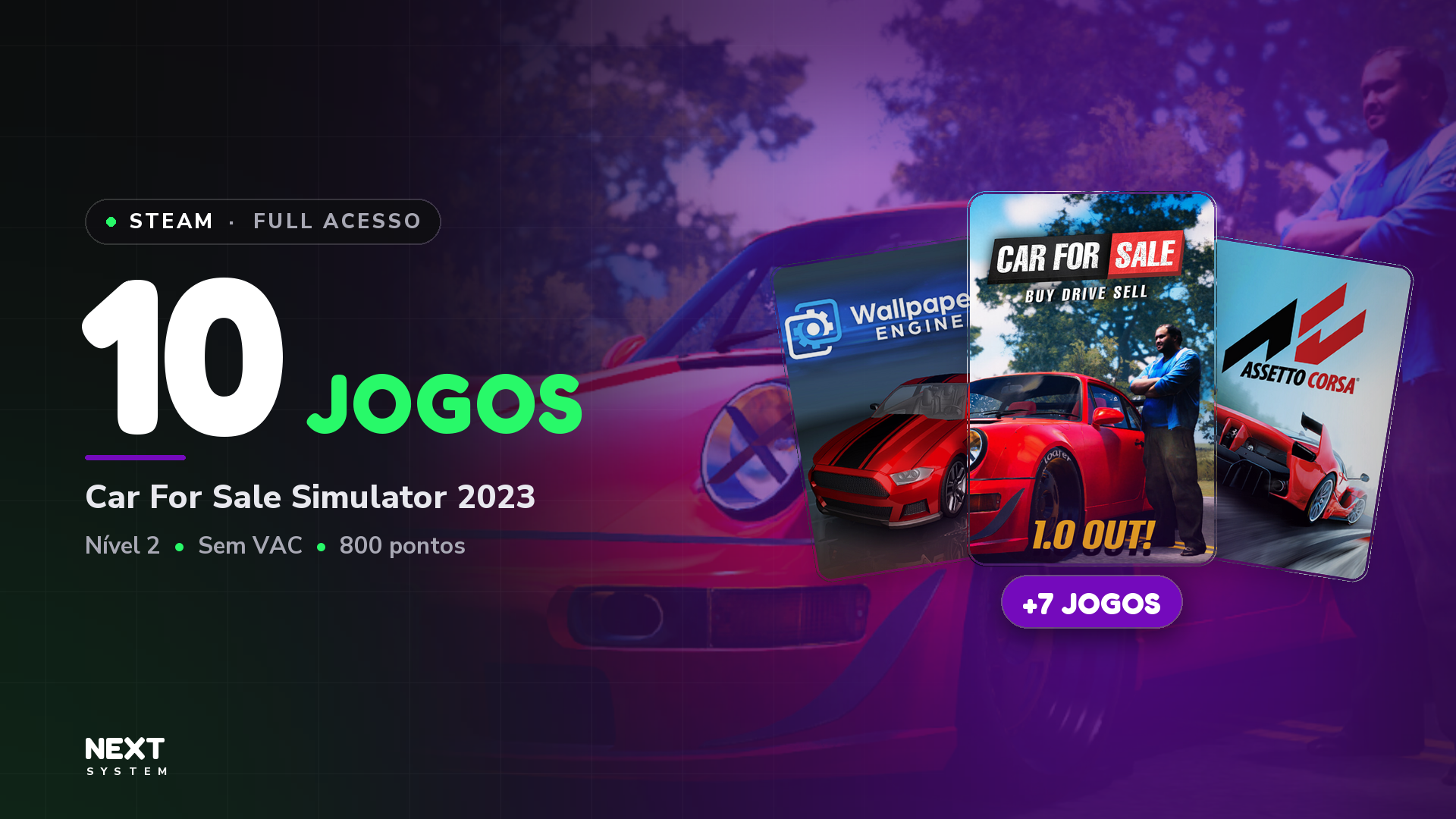 NexT SysteM - Conta Steam | 10 Jogos | FREE PUBG: BATTLEGROUNDS + Car ...