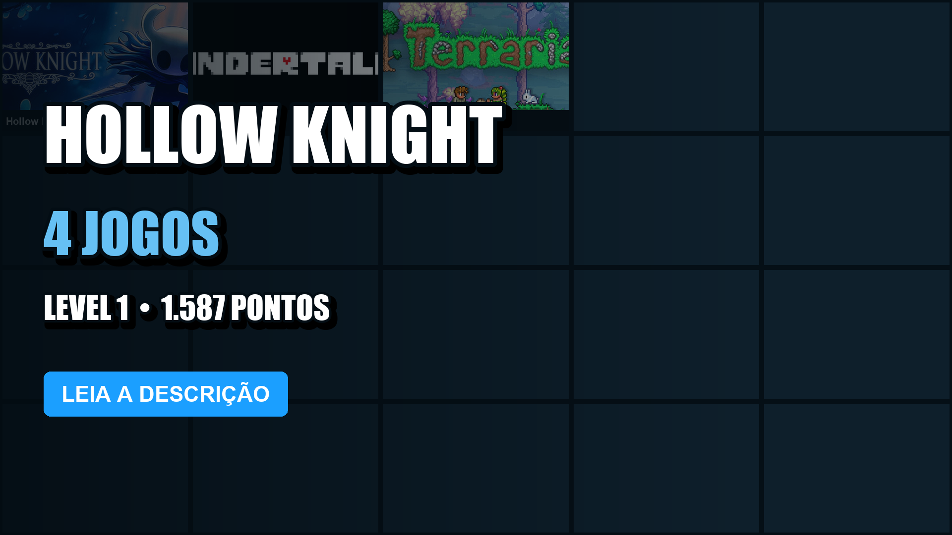 Conta Steam | 4 Jogos | Nível 1 | Hollow Knight + Undertale