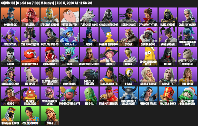 Conta Fortnite | 53 Skins | Omegarok + Peter Griffin