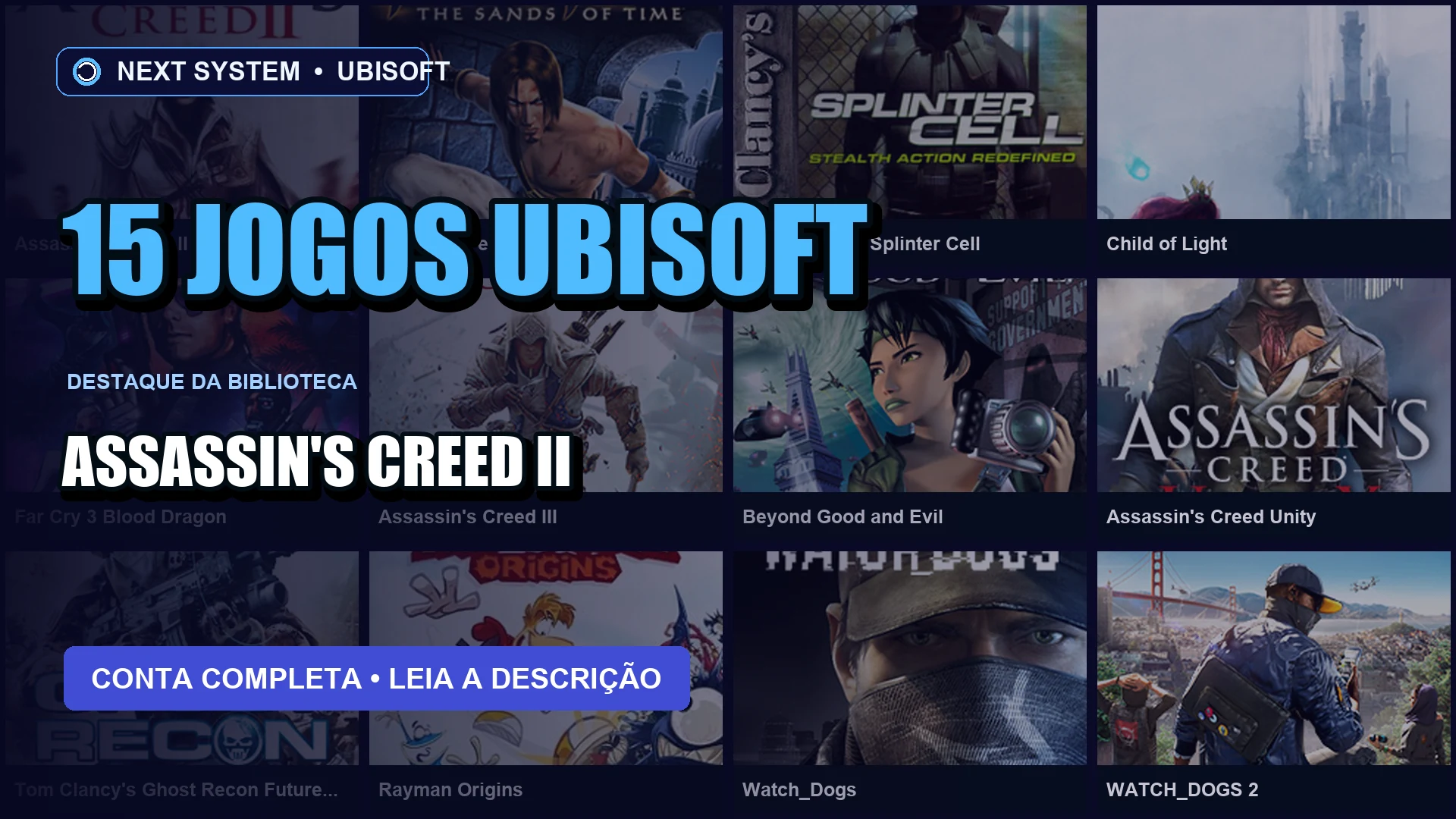 Conta Ubisoft | 15 Jogos | Assassin's Creed II + Far Cry 3 Blood Dragon