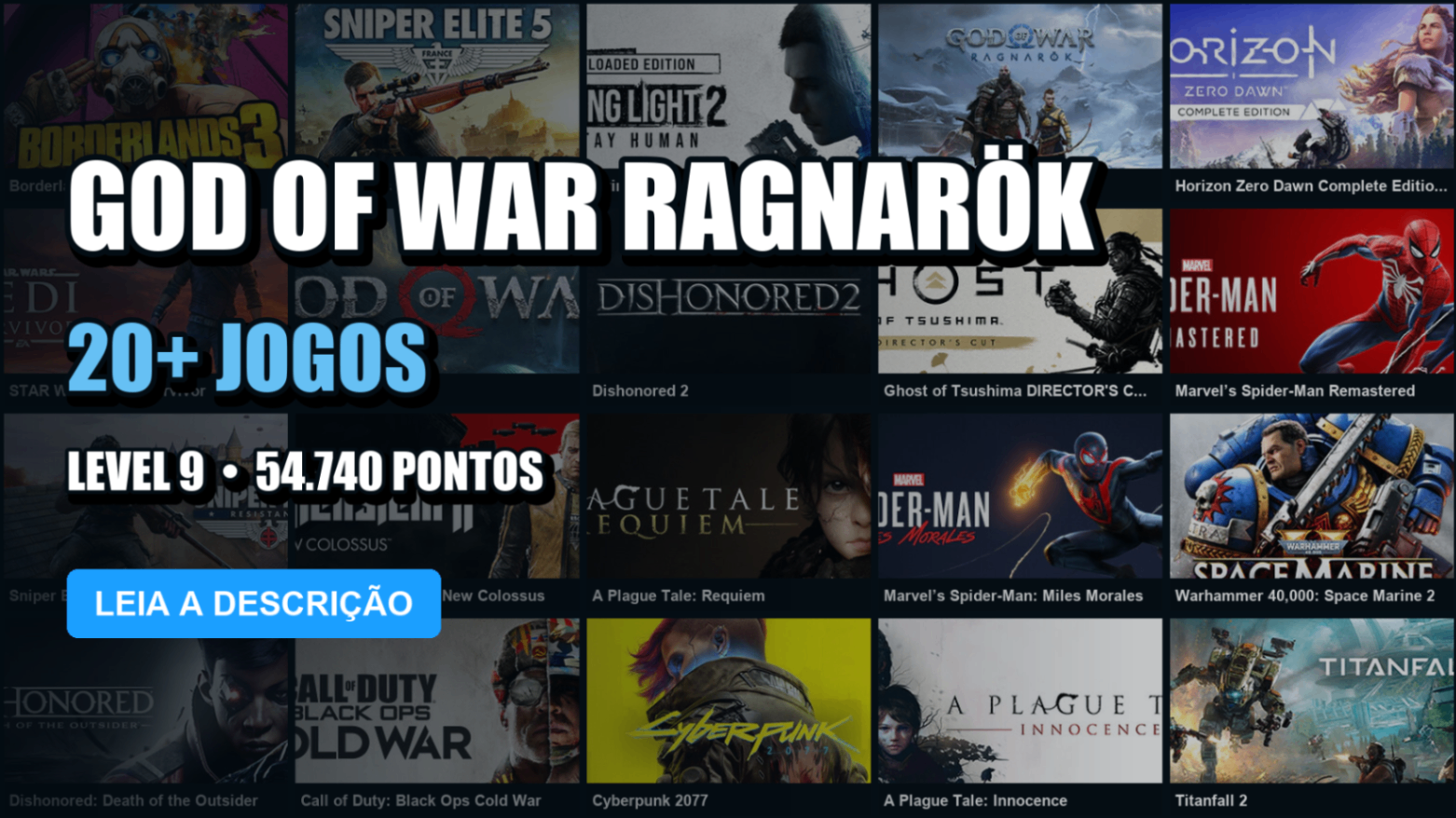 Conta Steam | 25 Jogos | Nível 9 | God of War Ragnarök + God of War