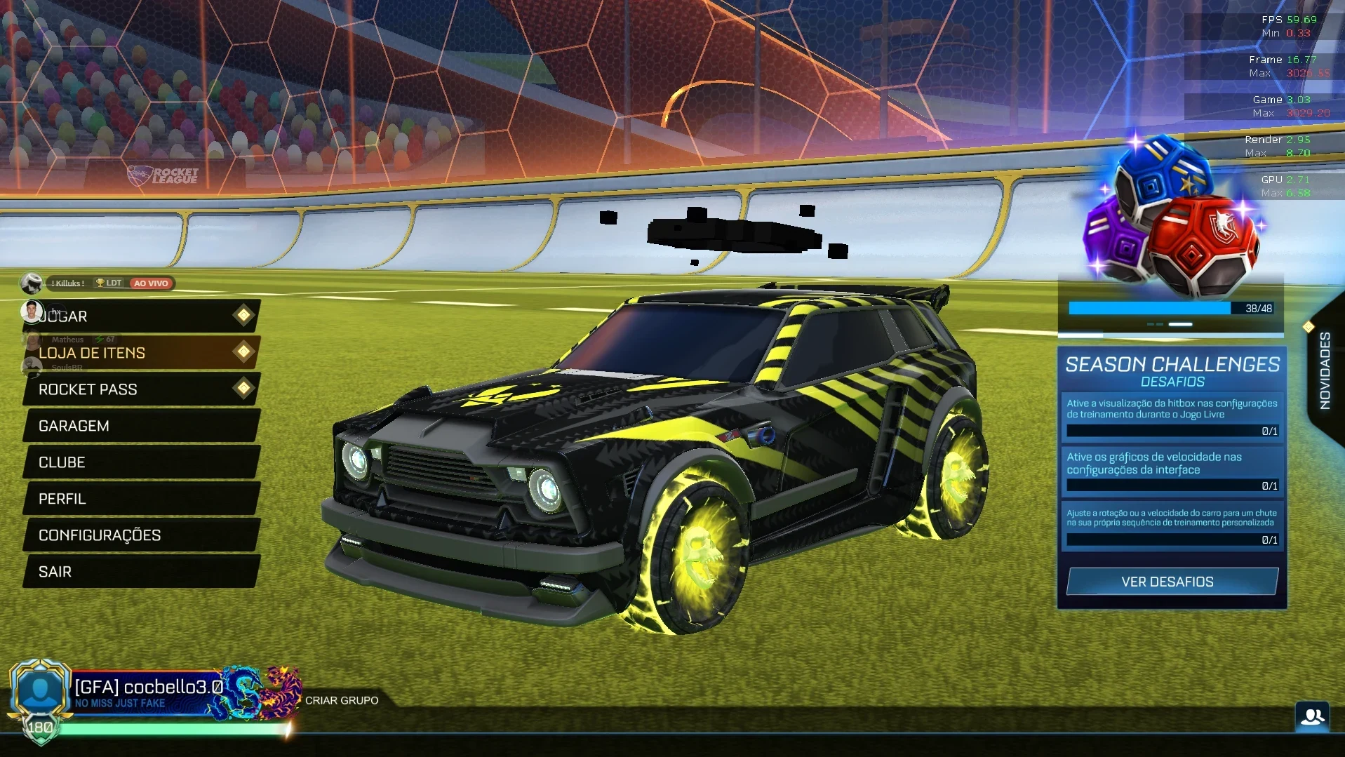 Conta Rocket League Nível 180 | 180 Chassis com BMW M2 Azul-Celeste e Chevrolet Astro