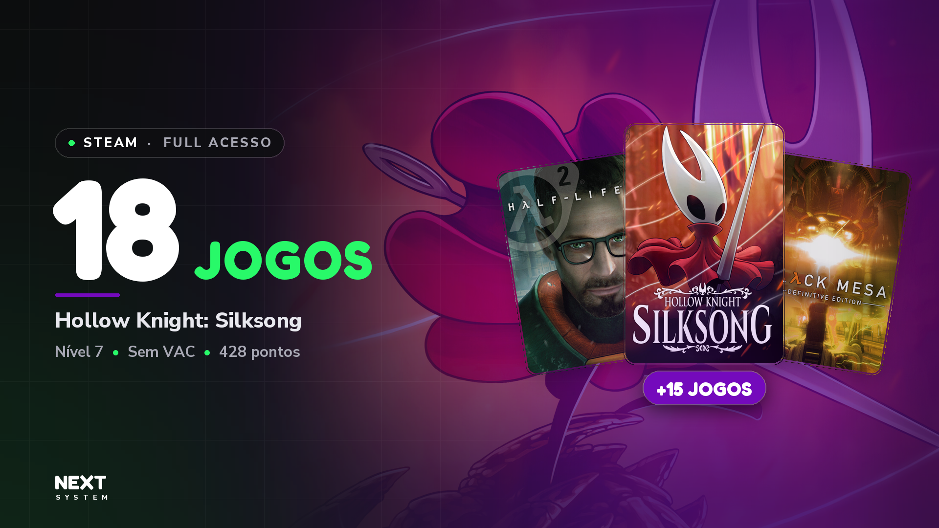 Conta Steam | 18 Jogos | Free Call of Duty: Modern Warfare III + Hollow Knight: Silksong