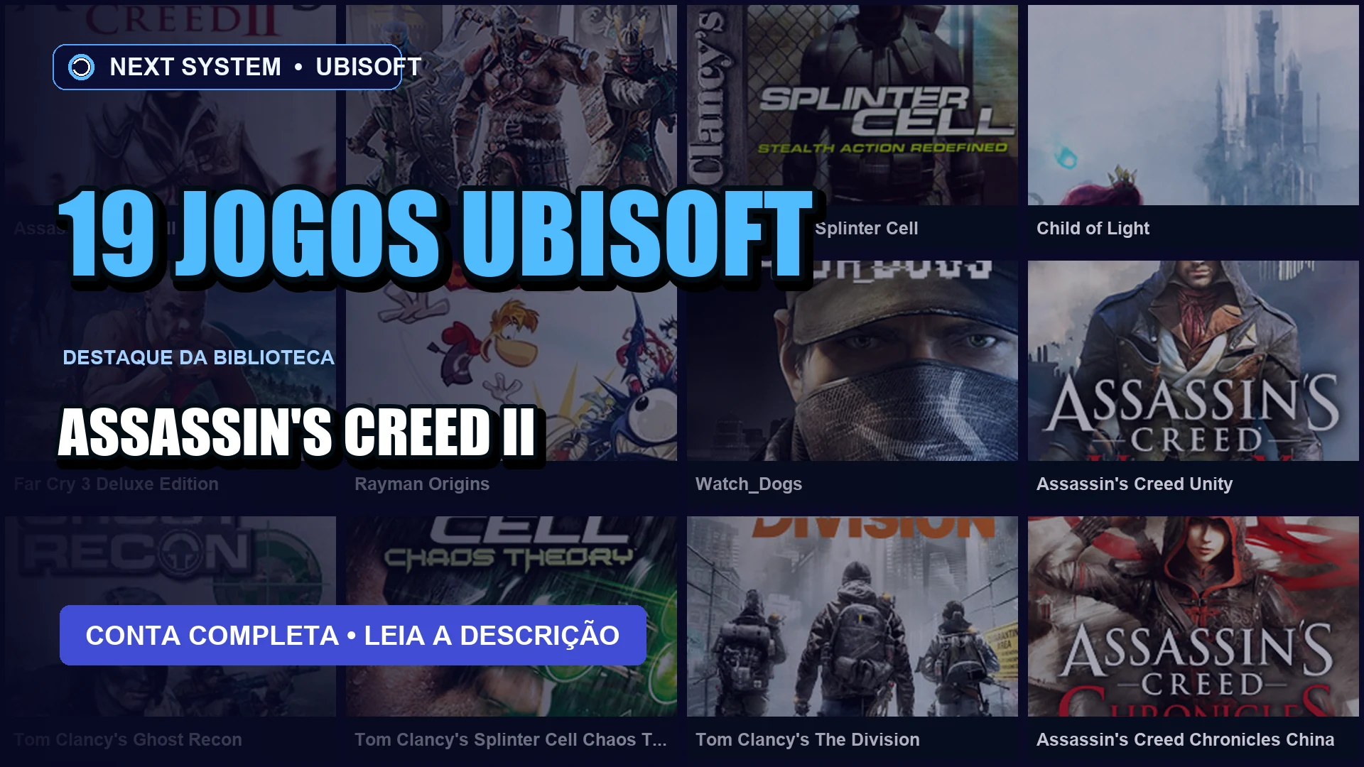 Conta Ubisoft | 19 Jogos | Assassin's Creed II + Far Cry 3 Deluxe Edition