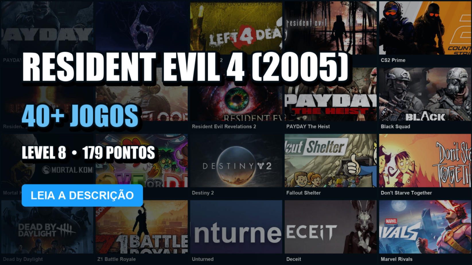 Conta Steam | 47 Jogos | Nível 8 | Dead by Daylight + Dota 2
