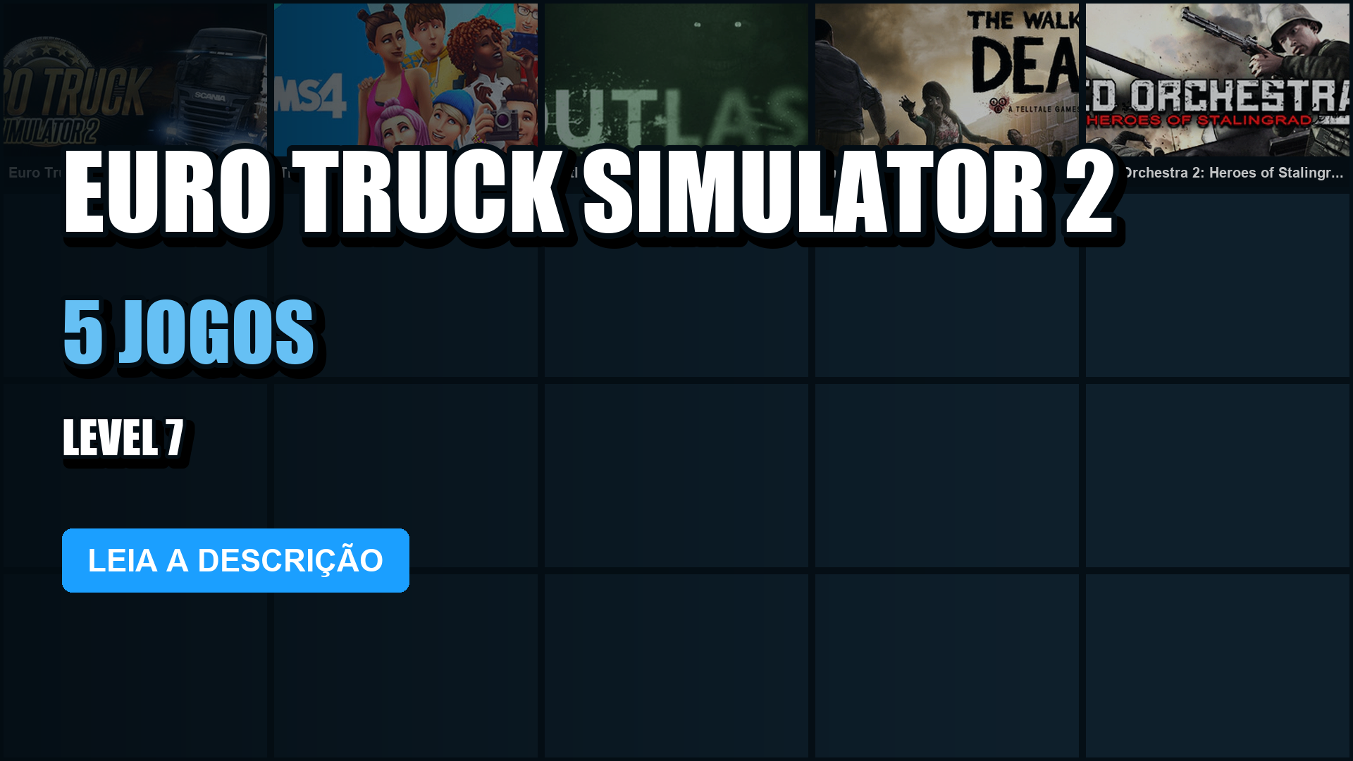Conta Steam | 5 Jogos | Nível 7 | Euro Truck Simulator 2 + The Sims 4