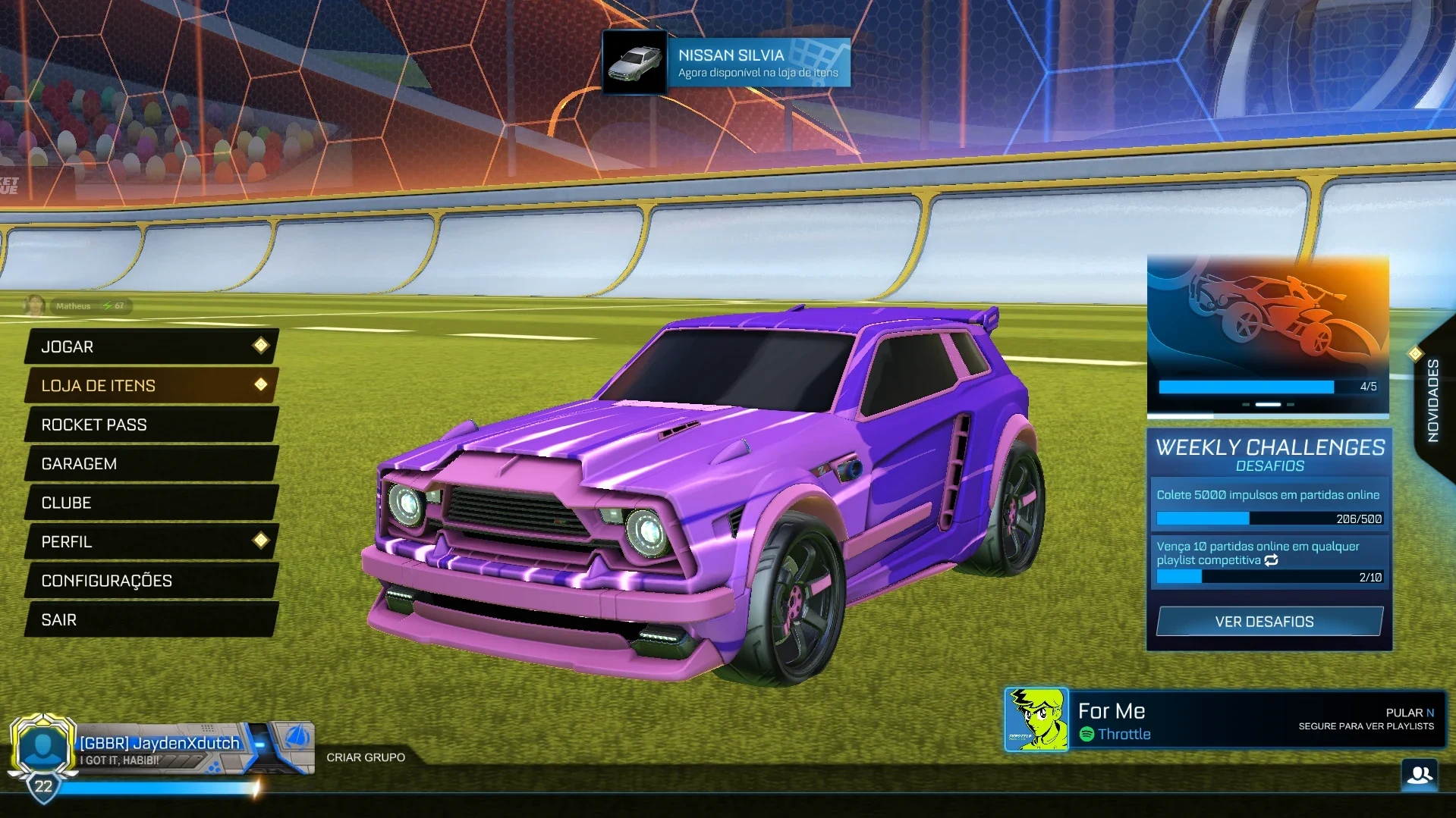 Conta Rocket League Level 22 com Fennec Rosa, 44 Rodas e 7 Explosões de Gol