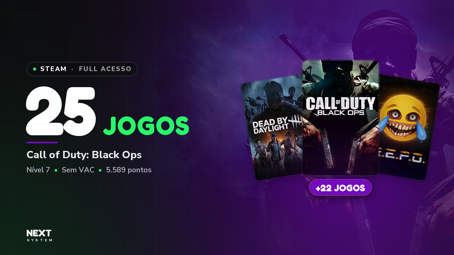 Conta Steam | 25 Jogos | Nível 7 | Dead by Daylight + R.E.P.O.
