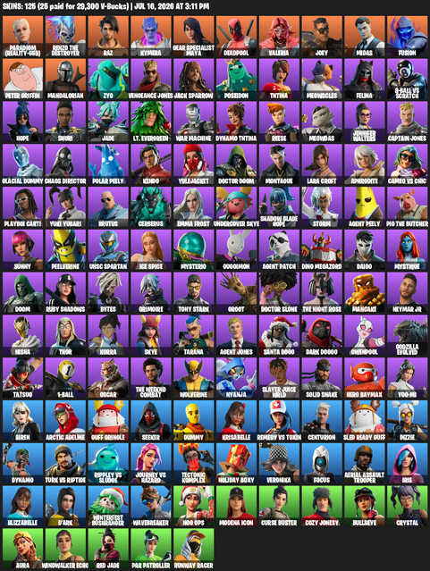 Conta Fortnite | 125 Skins | Aerial Assault Trooper + Lara Croft