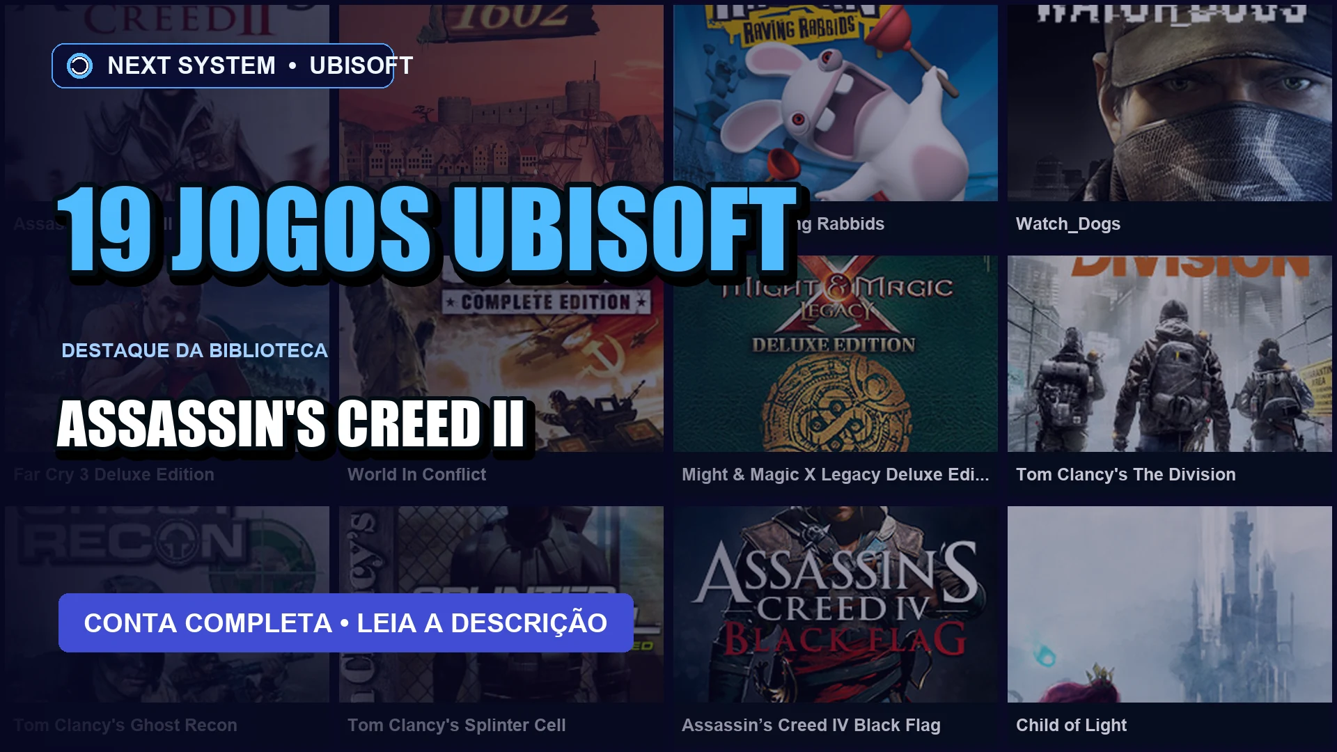 Conta Ubisoft | 19 Jogos | Assassin's Creed II + Far Cry 3 Deluxe Edition